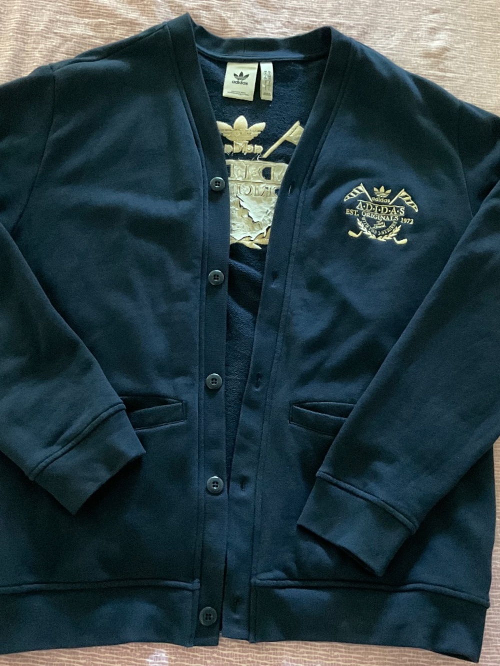 Adidas Originals Golf Cardigan Sweater L Blue